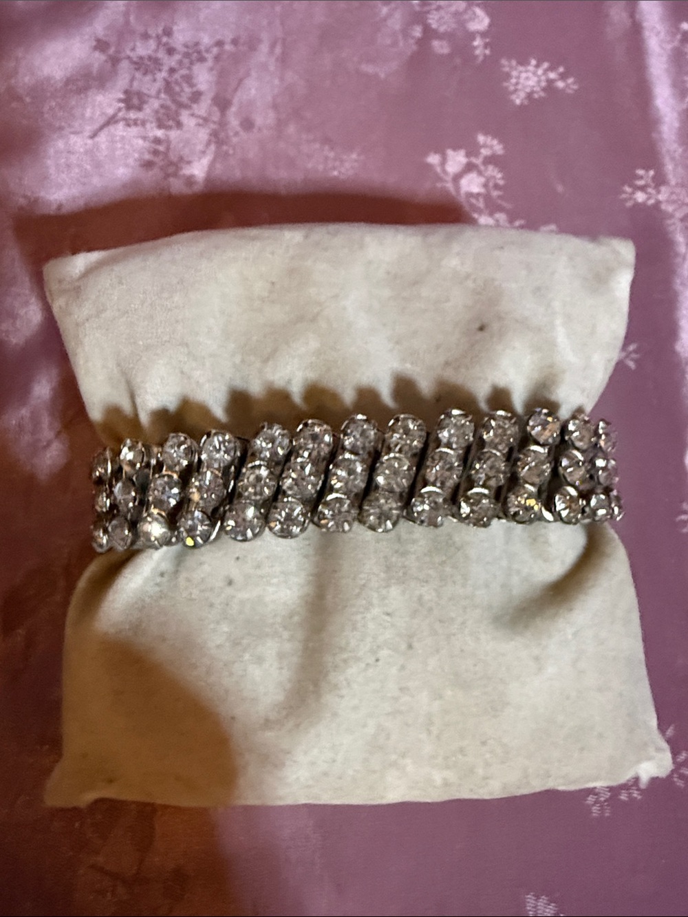 Crystal Stretch Bracelet - Silver Tone Sparkle